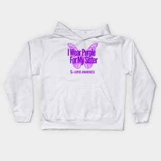 I Wear Purple For My Sister Kids Hoodie